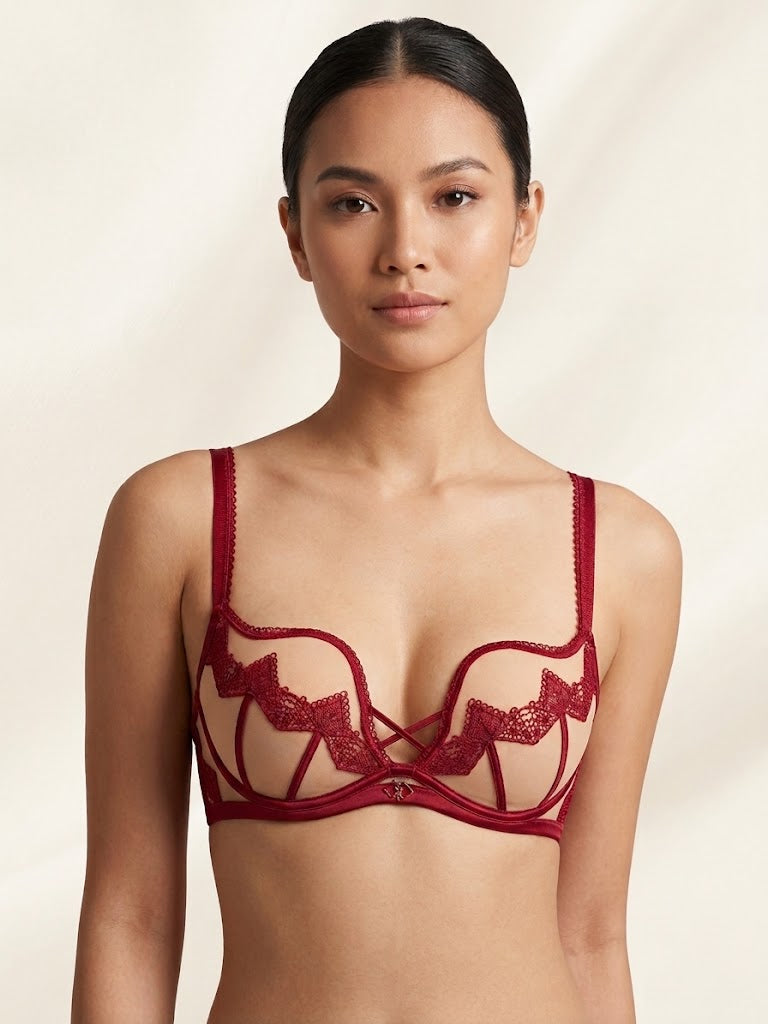 Lace underwear on the thin under thick up to support breasts