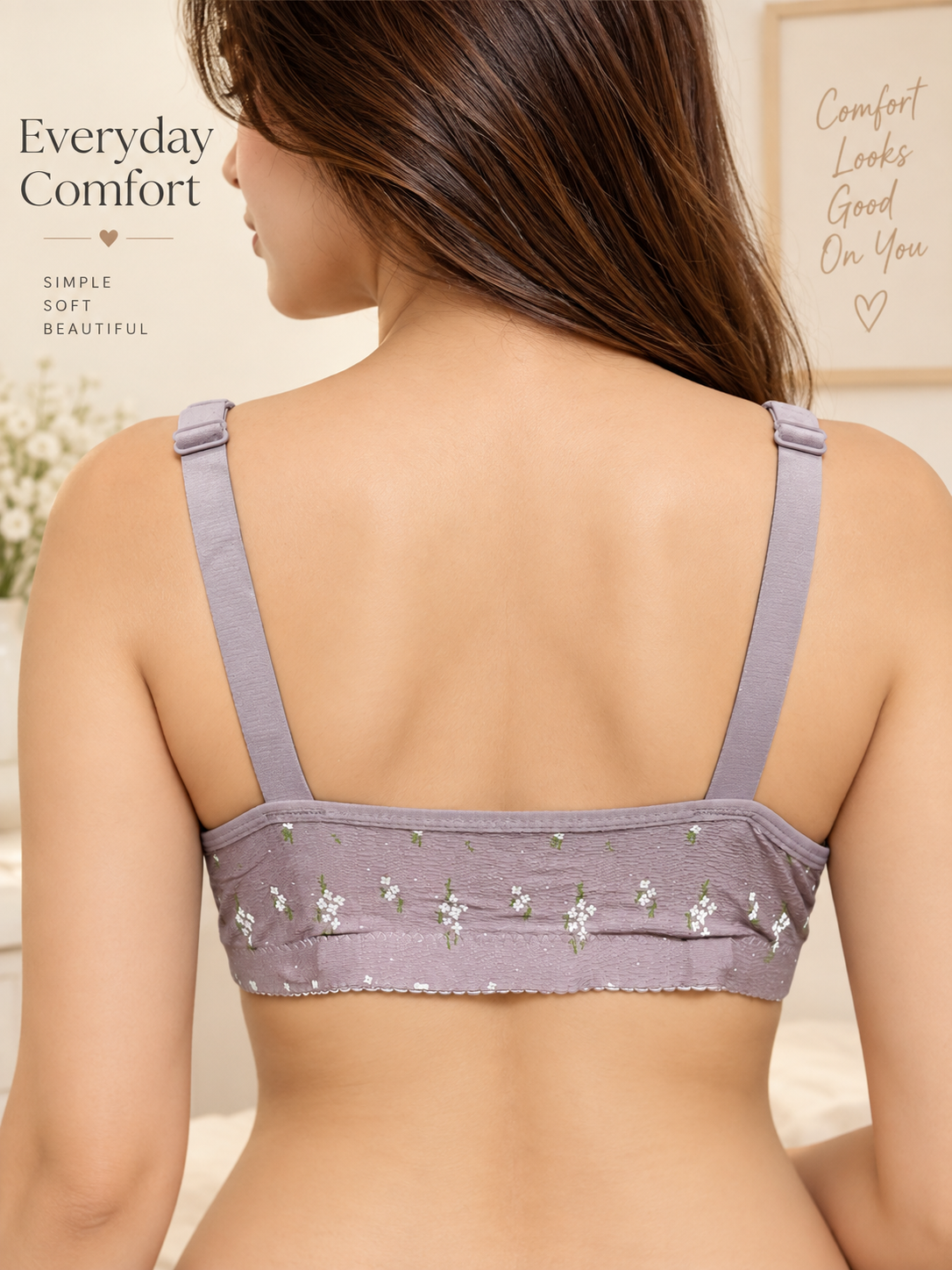 Front Closure Push Up Bras for Women Full Coverage Wire Free Bra