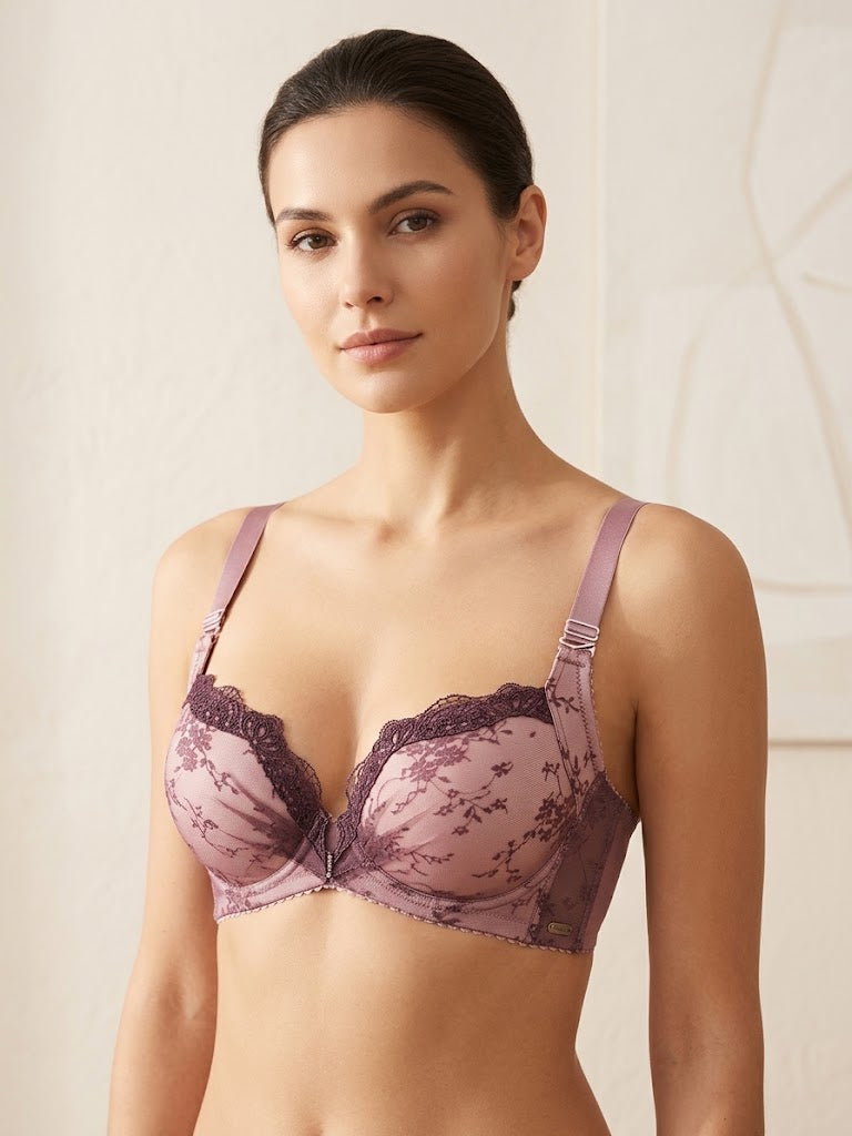 Lace underwear on the thin under thick up to support breasts