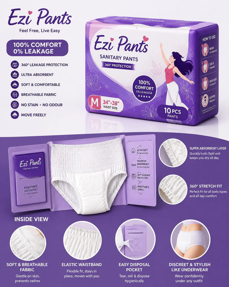 Ezi Pants Sanitary Pants – 360° Leak Protection