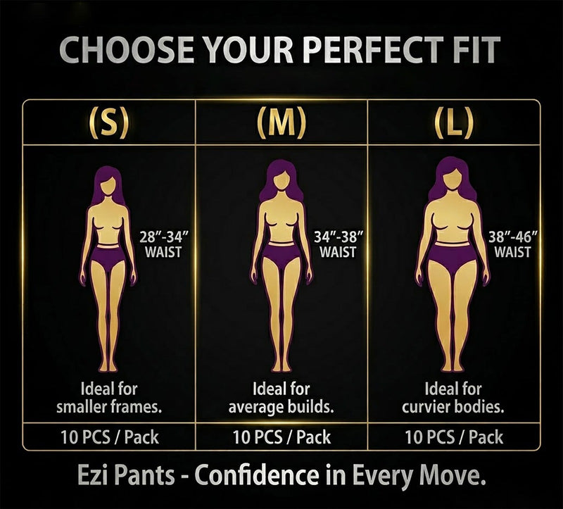 Ezi Pants Comfortable – Ultra Absorbent Sanitary Pants (10 PCS)